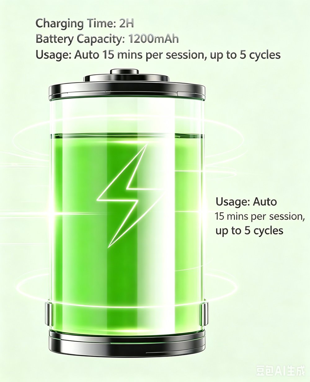 YBB-6 battery: 1200mAh, 2-hour charging, up to 5 sessions per charge